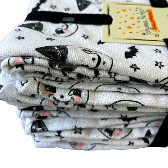 Johanna Parker Smiling Moon Halloween Cotton Napkins 18x18 Set of 8 New - Picture 6 of 10